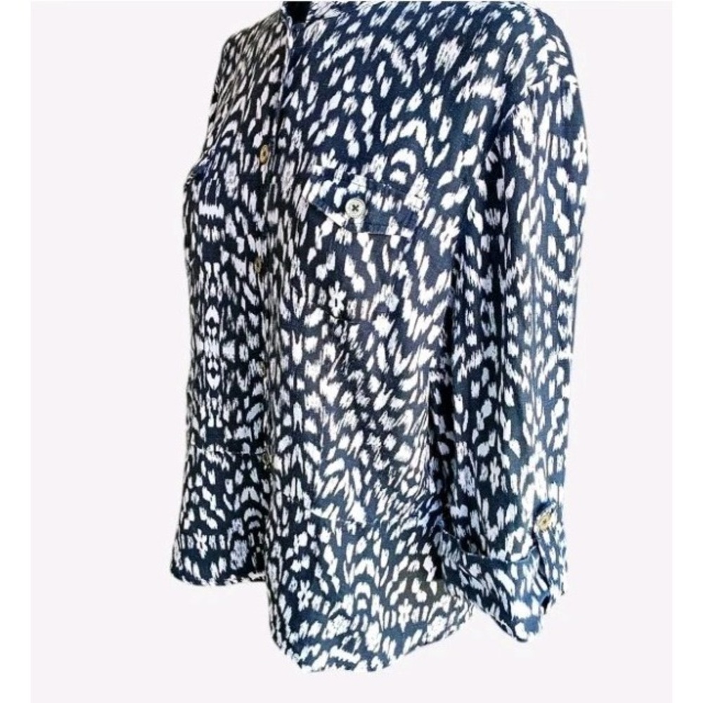 Jones New York Signature 3/4 Sleeve Black And White Women's Blouse Size Medium